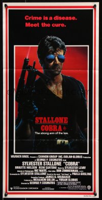 8r755 COBRA Aust daybill 1986 crime is a disease and Sylvester Stallone is the cure!