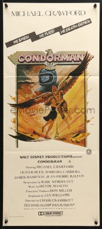 8r758 CONDORMAN Aust daybill 1982 winged hero Michael Crawford, Disney, wild different artwork!