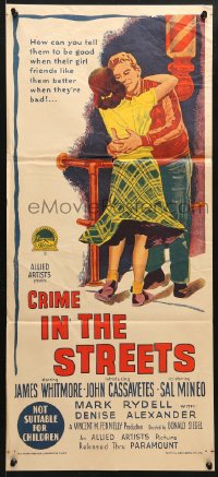 8r763 CRIME IN THE STREETS Aust daybill 1956 Mineo & 1st John Cassavetes, Richardson Studio art!