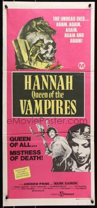 8r767 CRYPT OF THE LIVING DEAD Aust daybill 1973 Smith horror art, Hannah Queen of the Vampires!