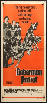8r782 DOBERMAN PATROL Aust daybill 1973 James Brolin, Susan Clark, killer Doberman Pincer dogs!