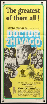 8r783 DOCTOR ZHIVAGO Aust daybill R1970s Omar Sharif, Julie Christie, David Lean, great montage!