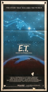 8r790 E.T. THE EXTRA TERRESTRIAL Aust daybill R1985 Drew Barrymore, Spielberg, cool Alvin art