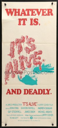 8r855 IT'S ALIVE Aust daybill 1974 Larry Cohen directed horror, cool bloody title!