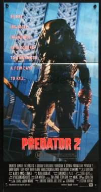 8r902 PREDATOR 2 Aust daybill 1990 Danny Glover, Gary Busey, cool sci-fi sequel!