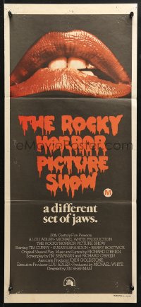 8r916 ROCKY HORROR PICTURE SHOW Aust daybill 1975 c/u lips image, a different set of jaws!