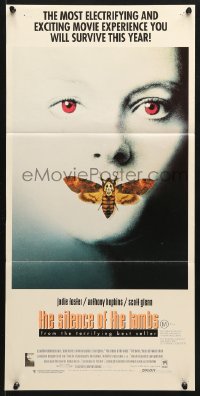8r937 SILENCE OF THE LAMBS Aust daybill 1991 Anthony Hopkins, great image of Jodie Foster w/moth!