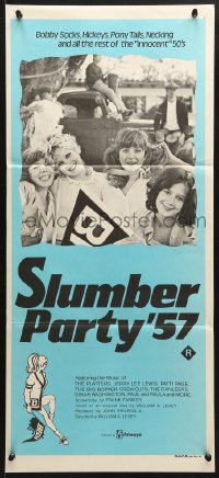 8r943 SLUMBER PARTY '57 Aust daybill 1977 Bridget Holloman, Noelle North, very first Debra Winger!