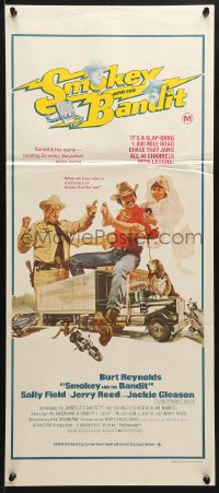 8r946 SMOKEY & THE BANDIT Aust daybill 1977 Burt Reynolds, Sally Field & Jackie Gleason by Solie!