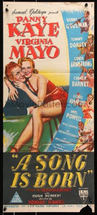 8r949 SONG IS BORN Aust daybill 1949 Danny Kaye, Virginia Mayo, Howard Hawks