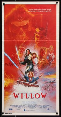8r994 WILLOW Aust daybill 1988 George Lucas & Ron Howard directed, fantasy art by Bysouth!