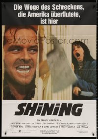 8r258 SHINING German 33x47 1980 Stephen King & Kubrick horror masterpiece, crazy Jack Nicholson!