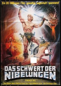 8r331 DAS SCHWERT DER NIBELUNGEN German 1966 Casaro fantasy art of Hill & near-naked woman w/sword!