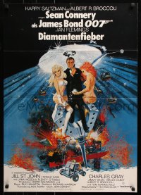 8r341 DIAMONDS ARE FOREVER German 1971 McGinnis art of Sean Connery as James Bond 007!