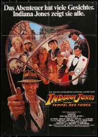 8r393 INDIANA JONES & THE TEMPLE OF DOOM German 1984 different art of Harrison Ford by Reynolds!