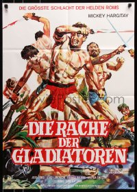 8r467 REVENGE OF THE GLADIATORS German 1966 great artwork image of gladiators fighting with swords!