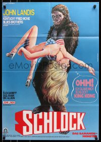 8r480 SCHLOCK German 1982 John Landis horror comedy, Morf art of ape man & sexy girl!