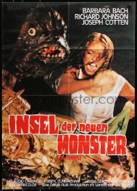 8r487 SOMETHING WAITS IN THE DARK German 1980 L'isola degli uomini pesce, sexy girl & monsters!