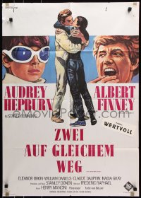 8r519 TWO FOR THE ROAD German 1967 different art of Audrey Hepburn & Albert Finney, Stanley Donen!