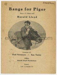 8s149 GIRL SHY Danish program 1924 different images of shy tailor Harold Lloyd!