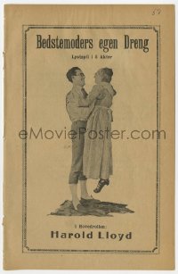 8s151 GRANDMA'S BOY Danish program 1922 different images of Harold Lloyd & granny Anna Townsend!