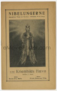 8s160 KRIEMHILD'S REVENGE Danish program 1926 Fritz Lang, Thea von Harbou, Margarete Schon