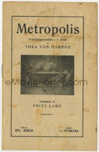 8s166 METROPOLIS Danish program 1927 Fritz Lang classic, Thea Von Harbou, cool images!