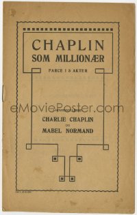 8s186 TILLIE'S PUNCTURED ROMANCE Danish program 1917 different images of Charlie Chaplin!