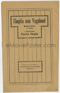 8s187 VAGABOND Danish program 1920 Charlie Chaplin as The Tramp & gypsy girl Edna Purviance!