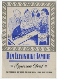 8s192 YOUNG IN HEART Danish program R1947 Hirschfeld art of Fairbanks, Gaynor, Goddard & others!