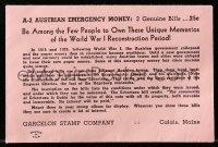 8s081 AUSTRIAN EMERGENCY MONEY group of 3 2x3 genuine bills 1950s actual 1919-1920 currency!