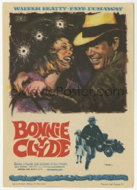 8s205 BONNIE & CLYDE Spanish herald 1968 art of Warren Beatty & Faye Dunaway by Mac Gomez!