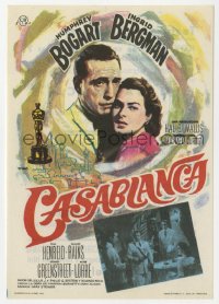 8s211 CASABLANCA Spanish herald R1965 Mac art of Humphrey Bogart & Ingrid Bergman, Michael Curtiz