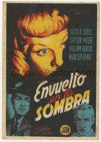 8s218 DARK CORNER Spanish herald 1947 cool different film noir art of Lucille Ball, Webb & Stevens!