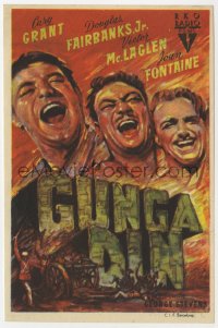 8s238 GUNGA DIN Spanish herald 1948 art of Cary Grant, Douglas Fairbanks Jr. & Victor McLaglen!