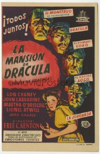 8s243 HOUSE OF DRACULA Spanish herald 1948 great art of classic monsters, Dracula & Frankenstein!