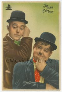 8s257 LAUREL & HARDY Spanish herald 1940s great portrait the the legendary comedy team!