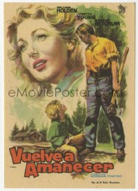 8s269 RACHEL & THE STRANGER Spanish herald 1948 William Holden, Mitchum, Loretta Young, Mac art