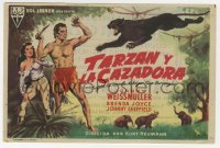 8s283 TARZAN & THE HUNTRESS Spanish herald 1947 Johnny Weissmuller, Brenda Joyce, different MCP art!