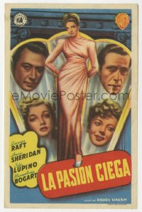 8s285 THEY DRIVE BY NIGHT Spanish herald 1948 Humphrey Bogart, George Raft, Ann Sheridan, Ida Lupino