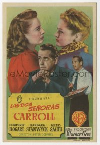 8s293 TWO MRS. CARROLLS Spanish herald 1951 Humphrey Bogart, Barbara Stanwyck & Alexis Smith!