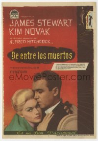 8s294 VERTIGO Spanish herald 1960 Alfred Hitchcock classic, c/u James Stewart & blonde Kim Novak!