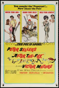 8t022 AFTER THE FOX 1sh 1966 De Sica's Caccia alla Volpe, Peter Sellers, Frank Frazetta art!