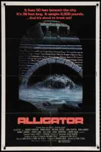 8t030 ALLIGATOR 1sh 1980 cool different artwork of twisted alligator by J. Lamb!