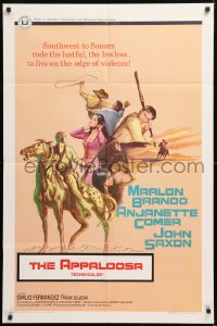 8t044 APPALOOSA 1sh 1966 Marlon Brando rode the lustful & lawless to live on the edge of violence!