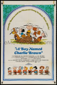8t109 BOY NAMED CHARLIE BROWN 1sh 1970 baseball art of Snoopy & the Peanuts by Charles M. Schulz!