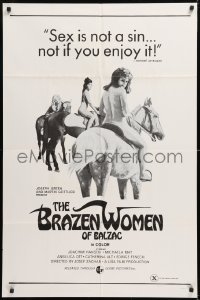 8t112 BRAZEN WOMEN OF BALZAC 1sh 1971 images of sexy barely-dressed women and surprised horse!