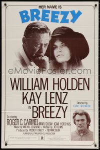 8t116 BREEZY 1sh 1974 directed by Clint Eastwood who is shown, William Holden & Kay Lenz, ultra-rare