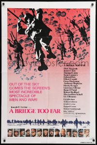8t119 BRIDGE TOO FAR style B 1sh 1977 Michael Caine, Connery, cool art of paratrooper!
