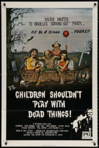 8t155 CHILDREN SHOULDN'T PLAY WITH DEAD THINGS 1sh 1972 Benjamin Clark cult classic, Ormsby art!